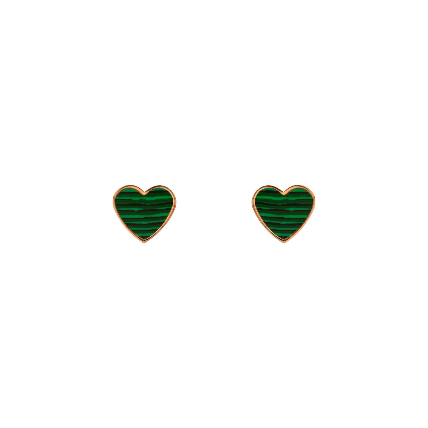 Malachite Heart Earrings Flor Amazona Colombia