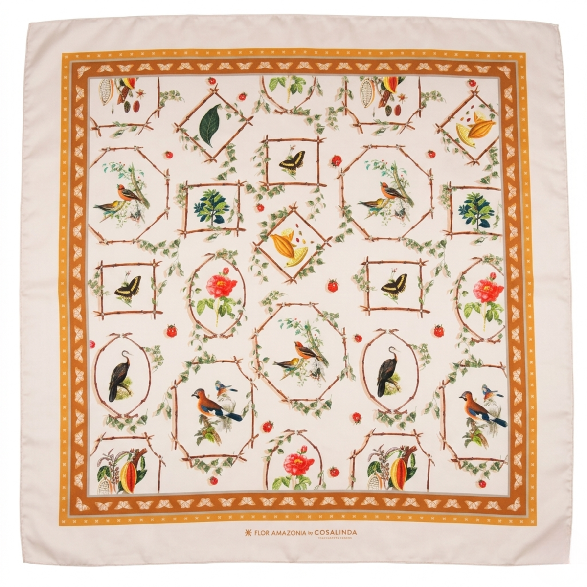 PAJAROS BEIGE SCARF MAXI Flor Amazona Colombia