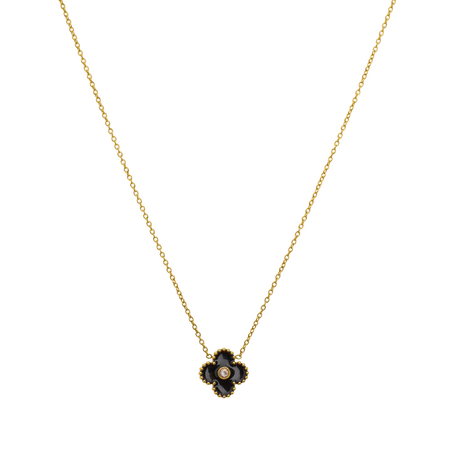 BLACK CLOVER NECKLACE Flor Amazona Colombia