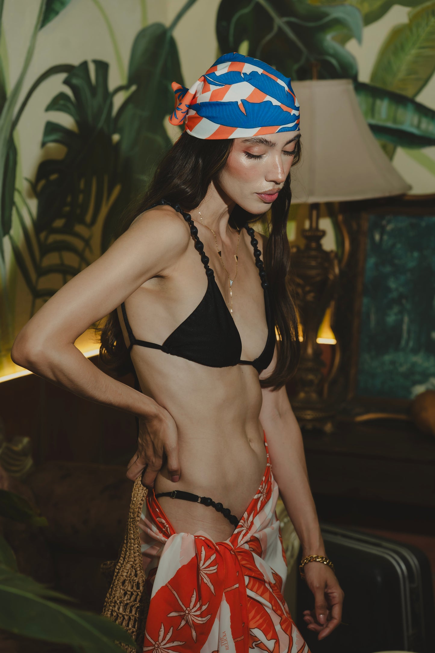 BLUE PALM SCARF Flor Amazona Colombia