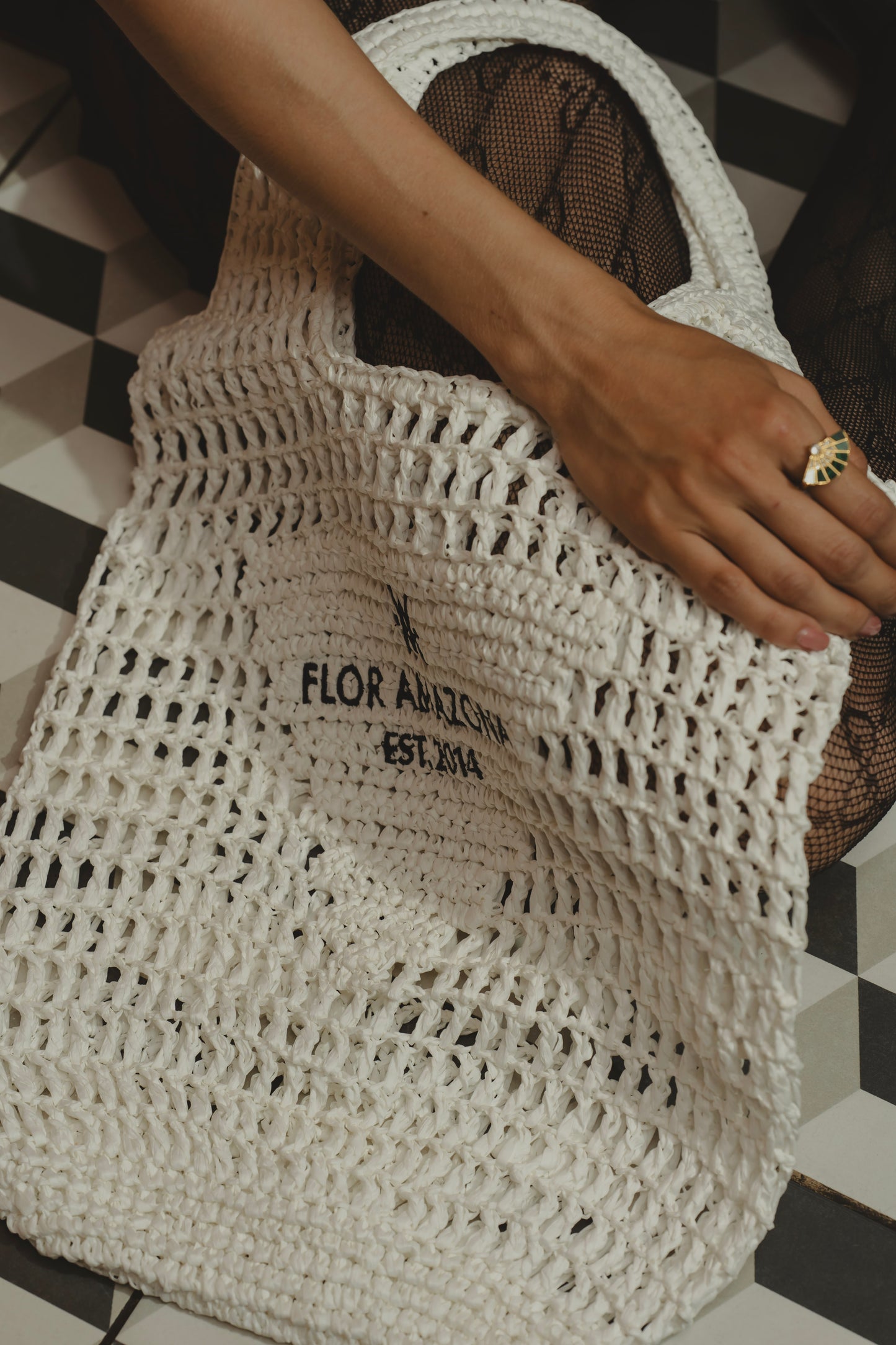 ANILLO ABANICO VERDE Flor Amazona Colombia