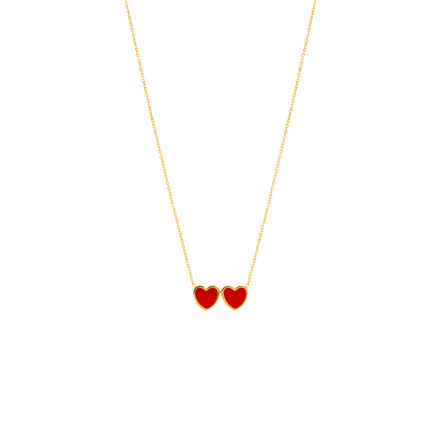 Double Heart Necklace Flor Amazona Colombia