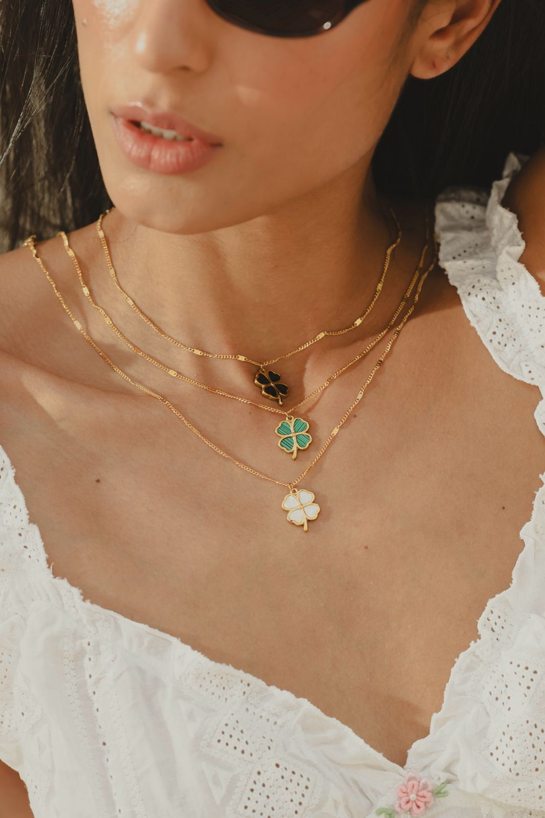 CLOVER BLACK NECKLACE