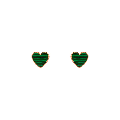 Malachite Heart Earrings