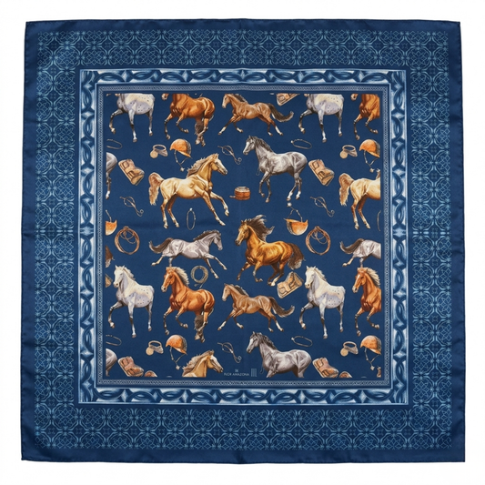 BLUE HORSES SCARF Flor Amazona Colombia