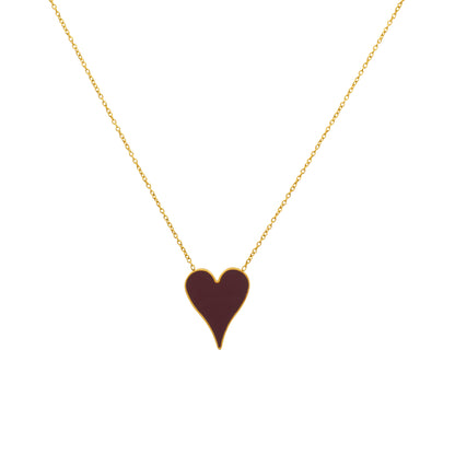 BURGUNDY HEART NECKLACE Flor Amazona Colombia