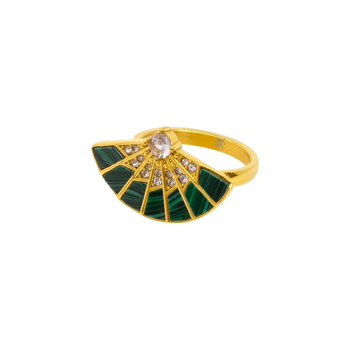 ANILLO ABANICO VERDE Flor Amazona Colombia