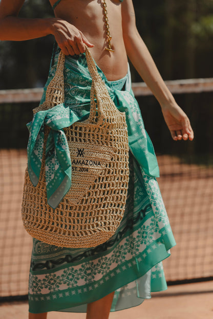 BANDANA GREEN BEACH WRAP Flor Amazona Colombia