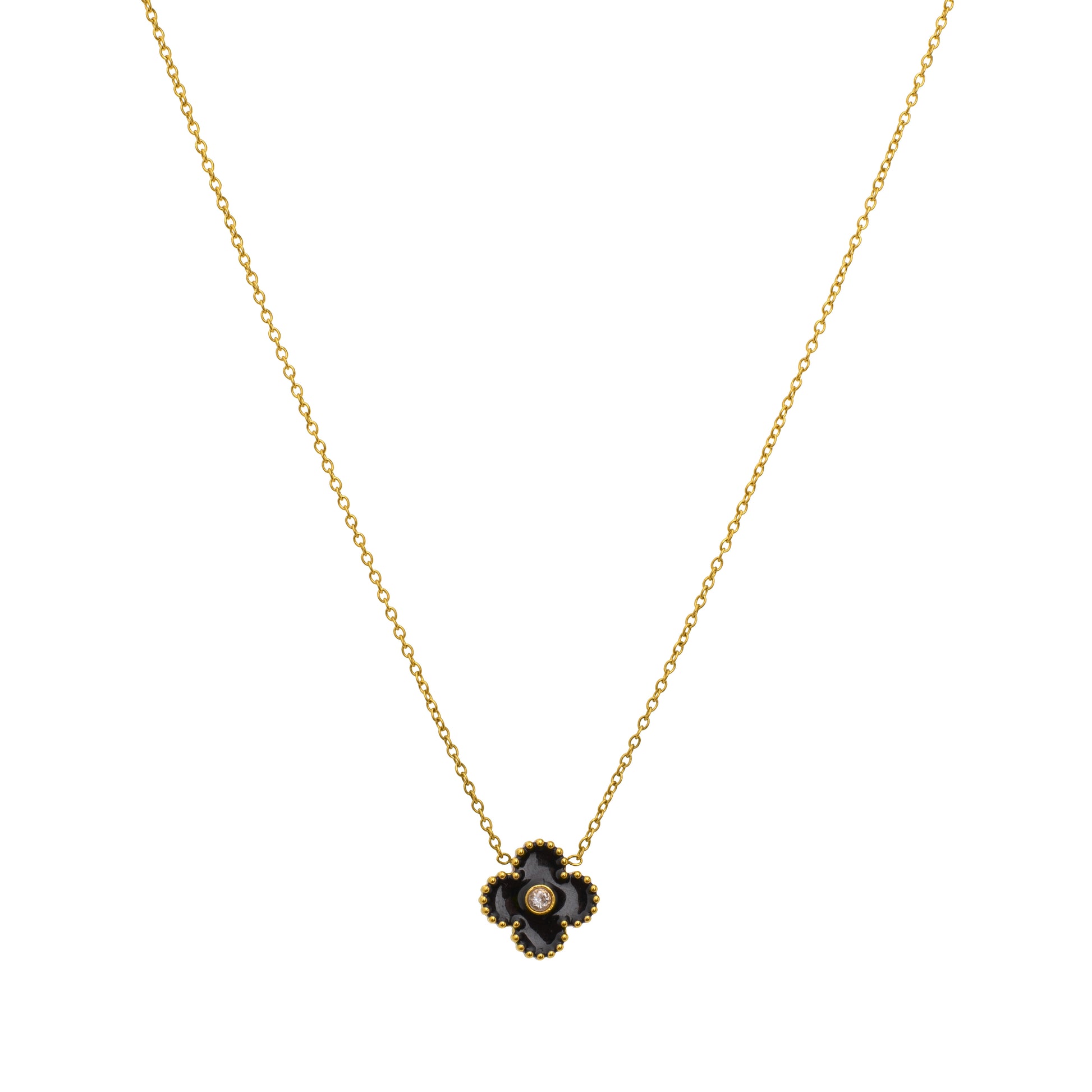 BLACK CLOVER NECKLACE Flor Amazona Colombia