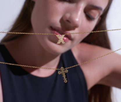 X Necklace Gold