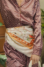 PAJAROS BEIGE SCARF MAXI