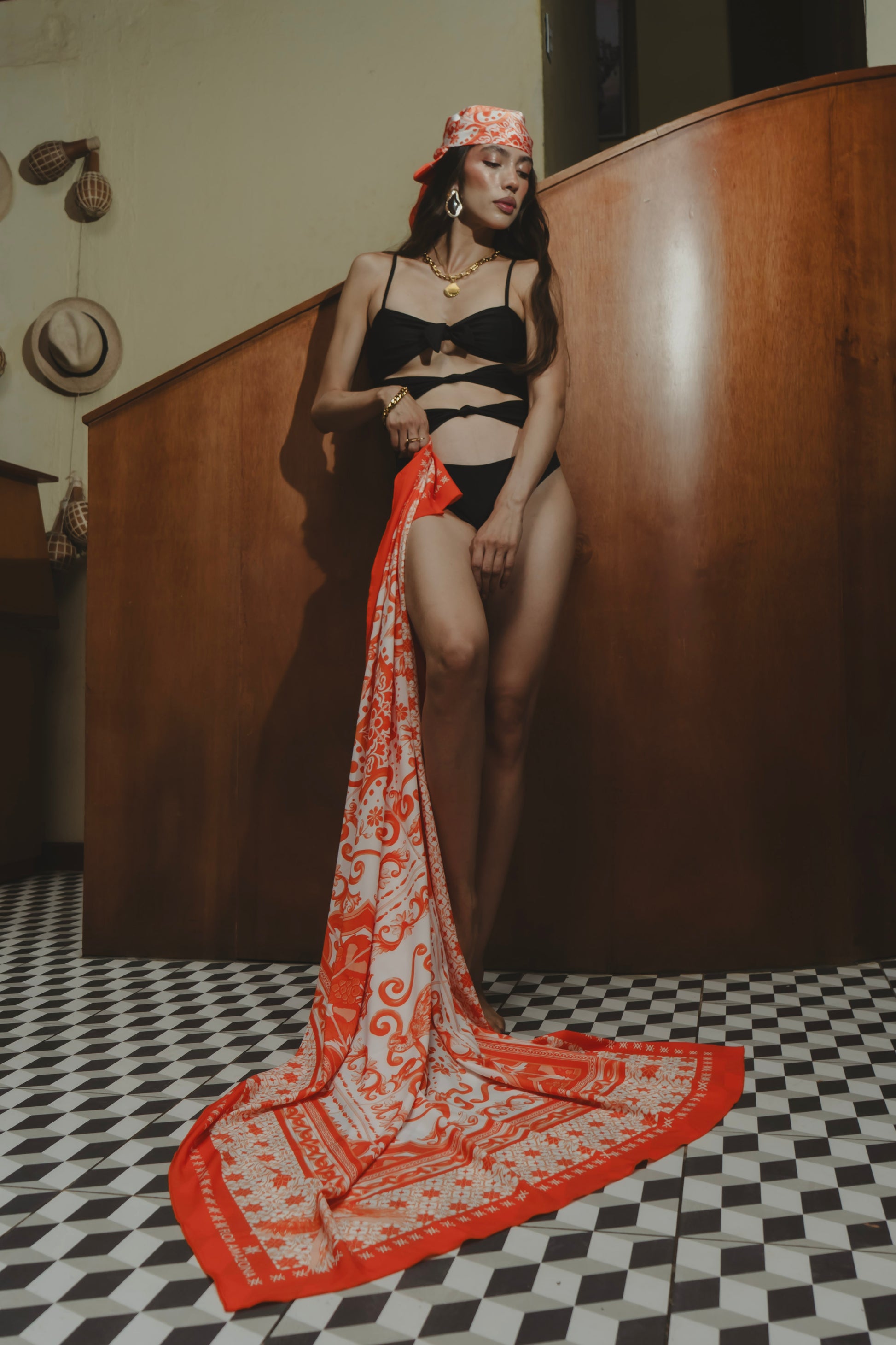 AZULEJOS NARANJA BEACH WRAP Flor Amazona Colombia