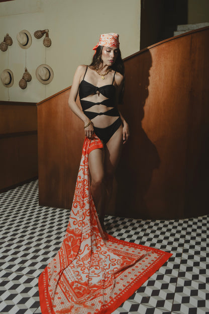 AZULEJOS NARANJA BEACH WRAP Flor Amazona Colombia