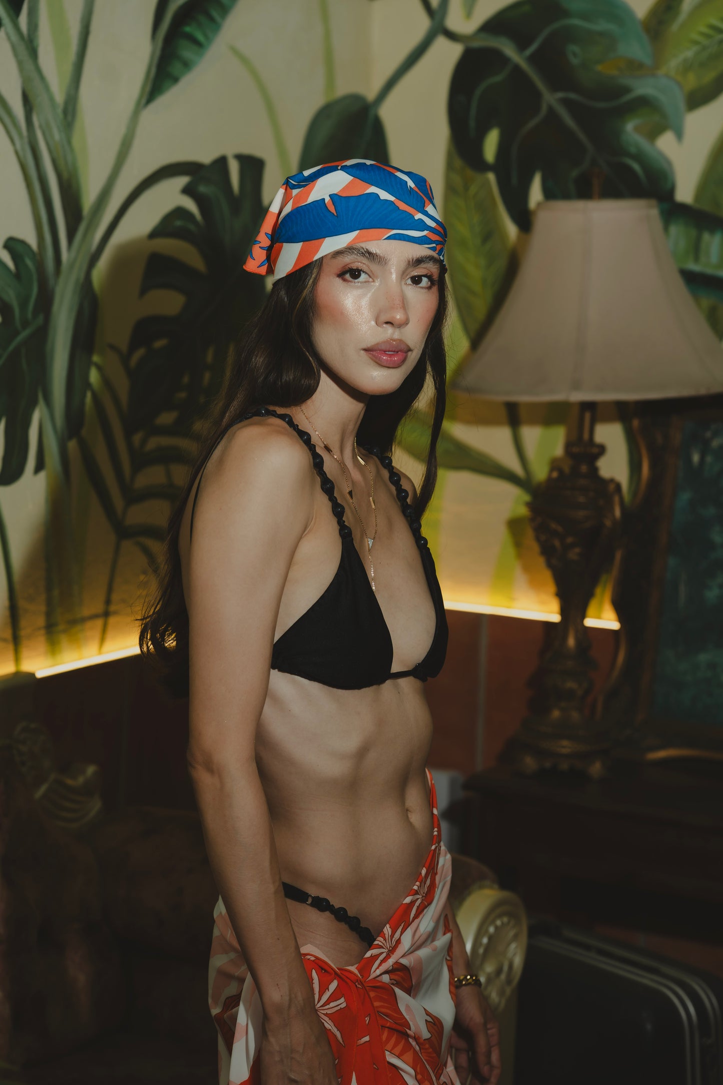 BLUE PALM SCARF Flor Amazona Colombia