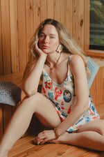 PIJAMA SHORT TROPICAL BLUE