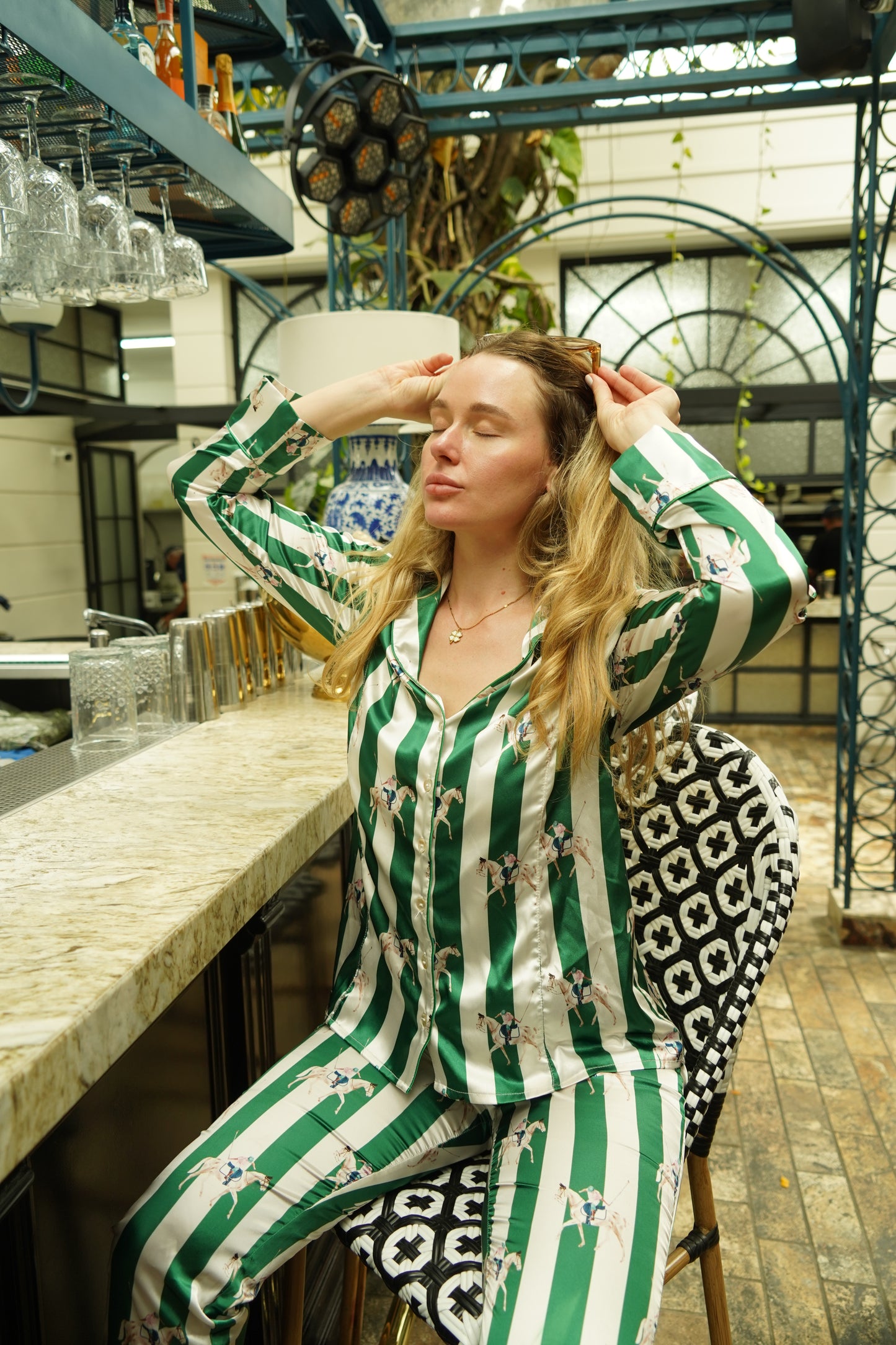 PIJAMA PANTALON POLO GREEN Flor Amazona Colombia