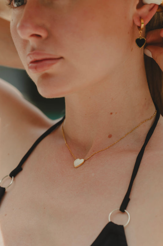 Mother Of Pearl Heart Necklace Flor Amazona Colombia