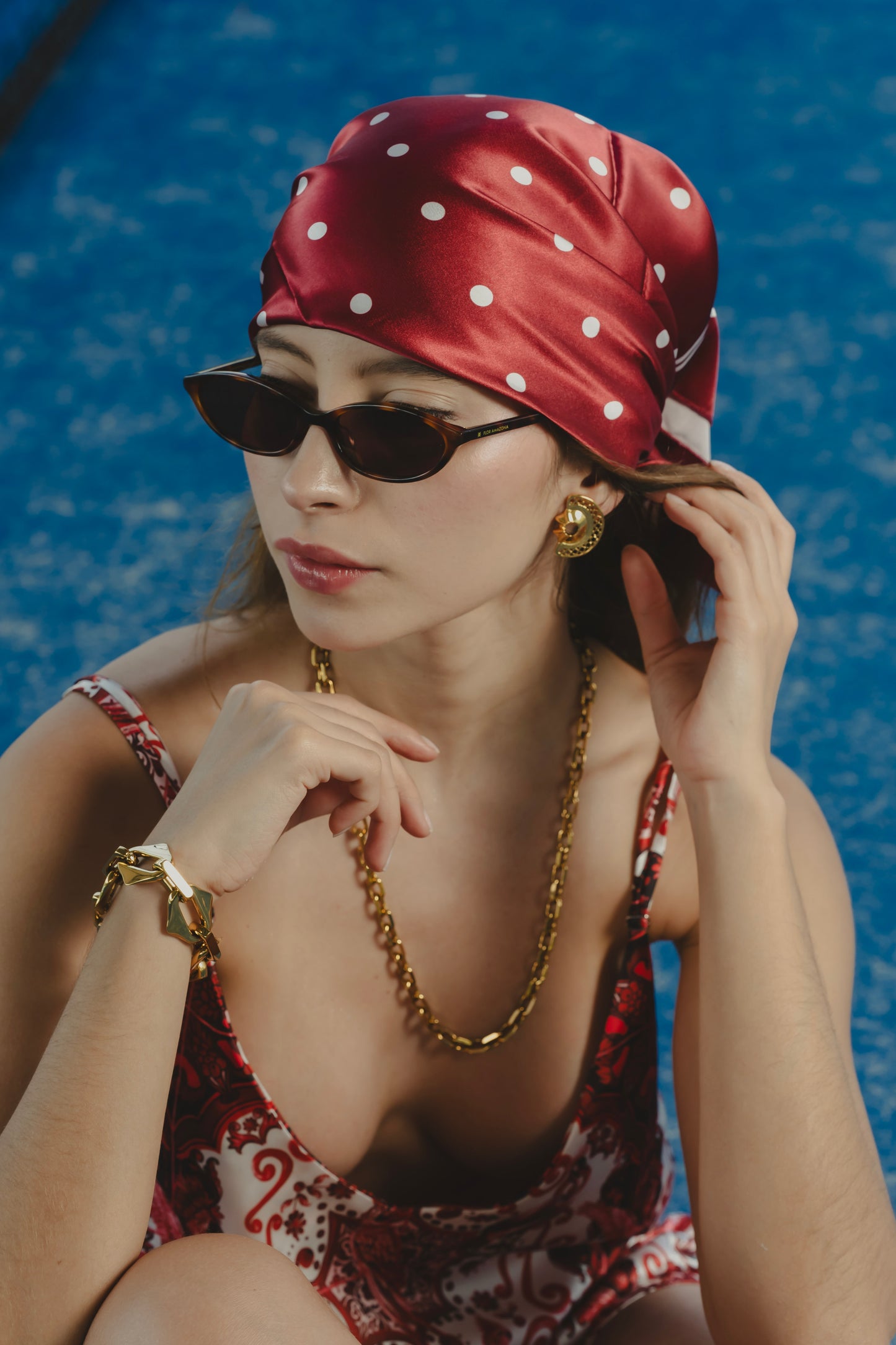 POLKA DOLTS CHERRY SCARF Flor Amazona Colombia