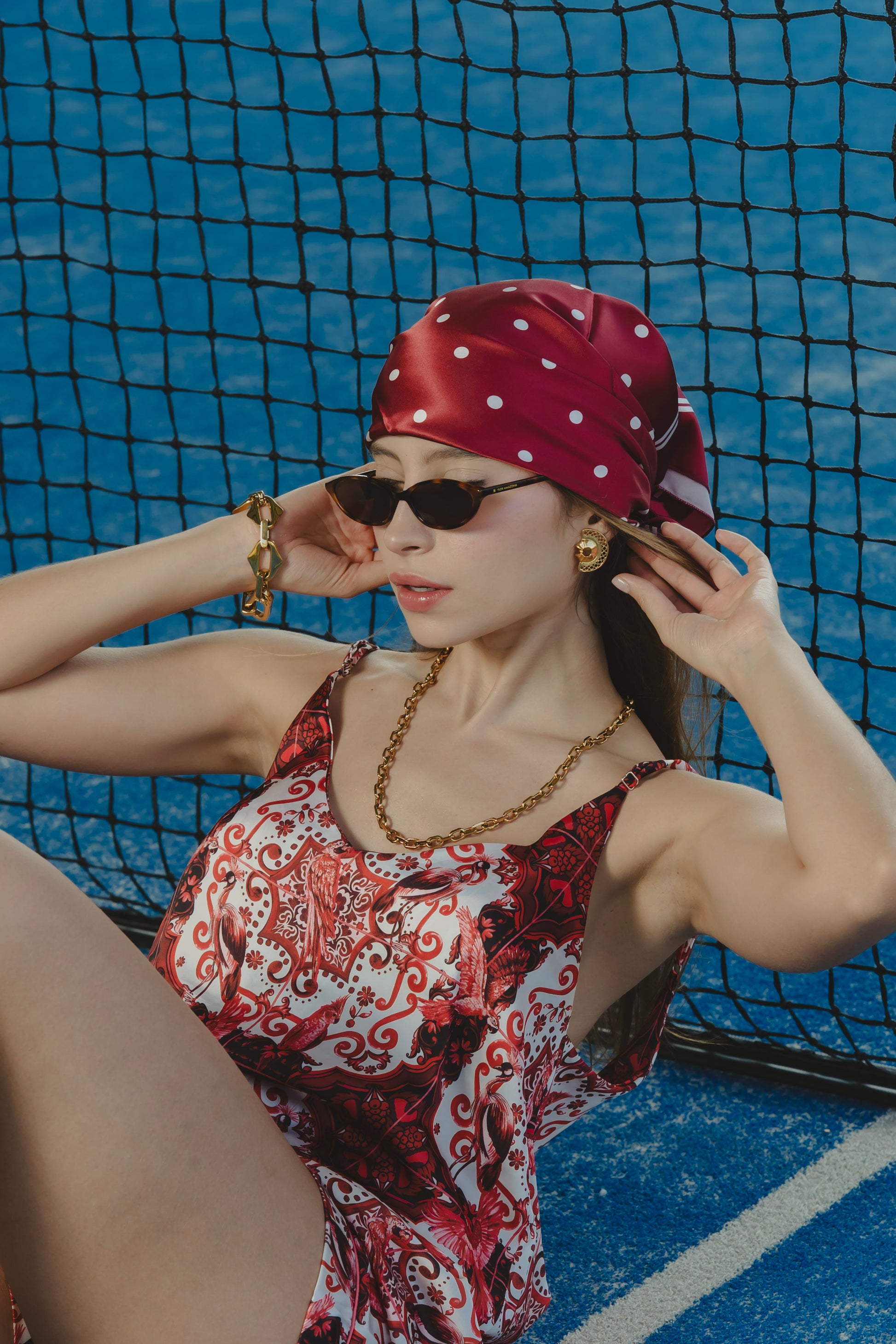 POLKA DOLTS CHERRY SCARF Flor Amazona Colombia