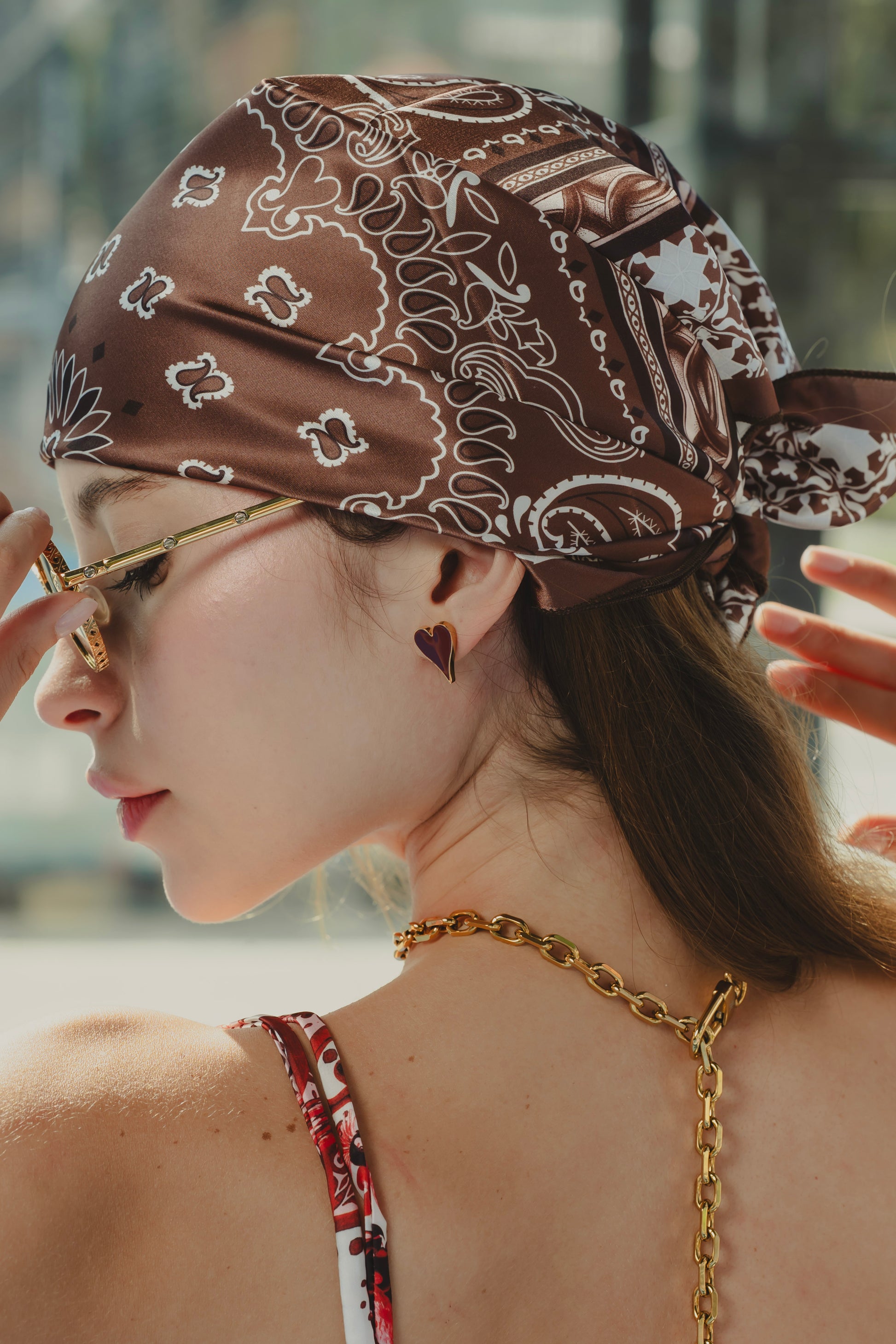BURGUNDY HEART EARRINGS Flor Amazona Colombia