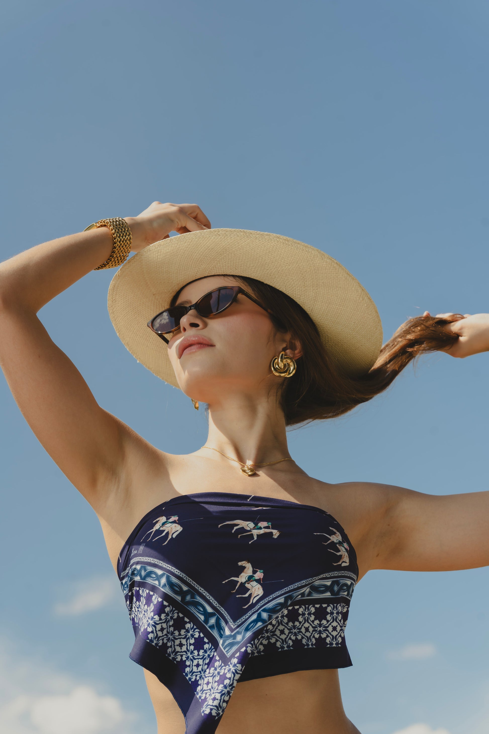 BLUE POLO SCARF Flor Amazona Colombia