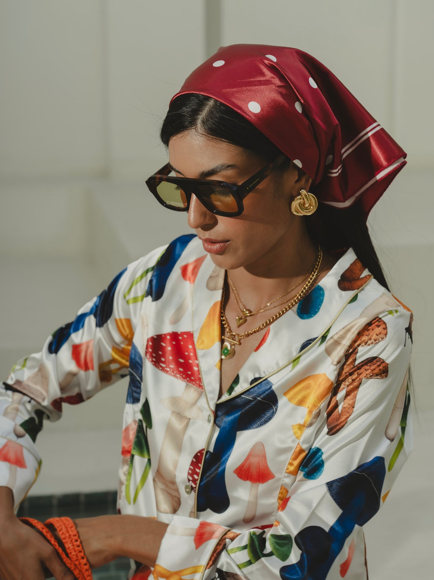 POLKA DOTS CHERRY SCARF Flor Amazona Colombia