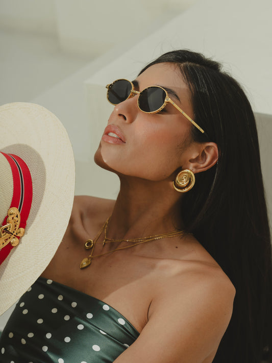 Gold Alessia Sunglasses Flor Amazona Colombia