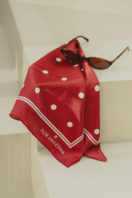POLKA DOLTS CHERRY SCARF Flor Amazona Colombia