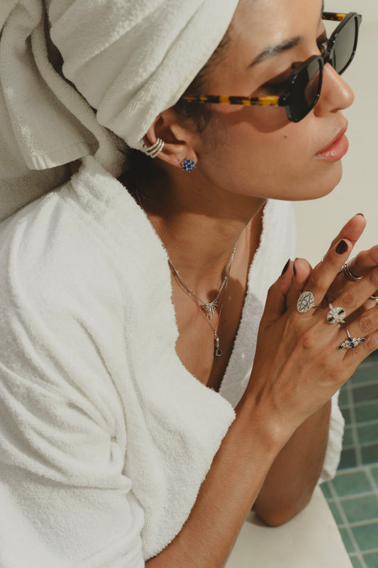 CADENA ABANICO DIAMANTES Flor Amazona Colombia