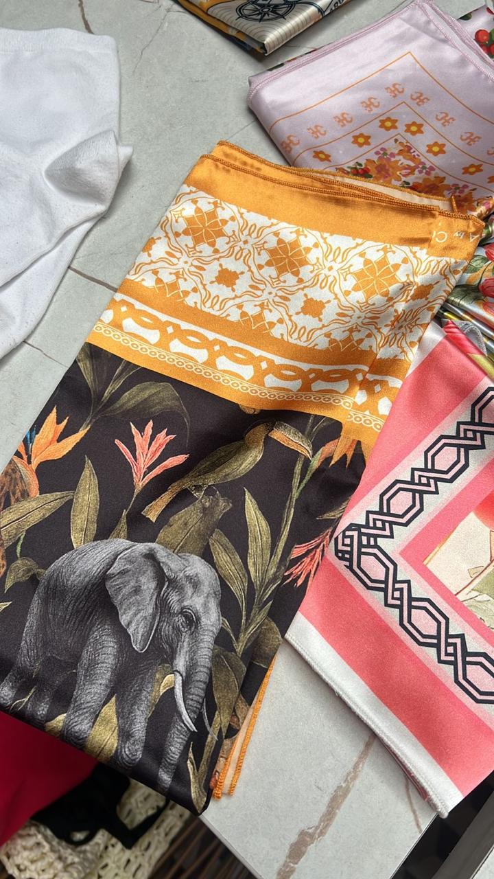 Selva elefante mandril amarillo scarf Flor Amazona Colombia