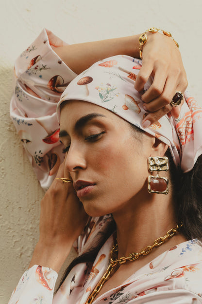 IRIS BROWN DOUBLE EARRINGS Flor Amazona Colombia