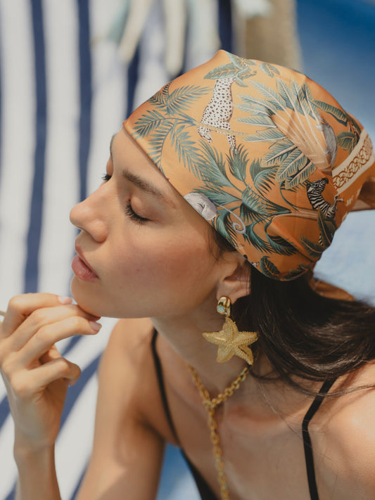 MUSTARD JUNGLE SCARF Flor Amazona Colombia