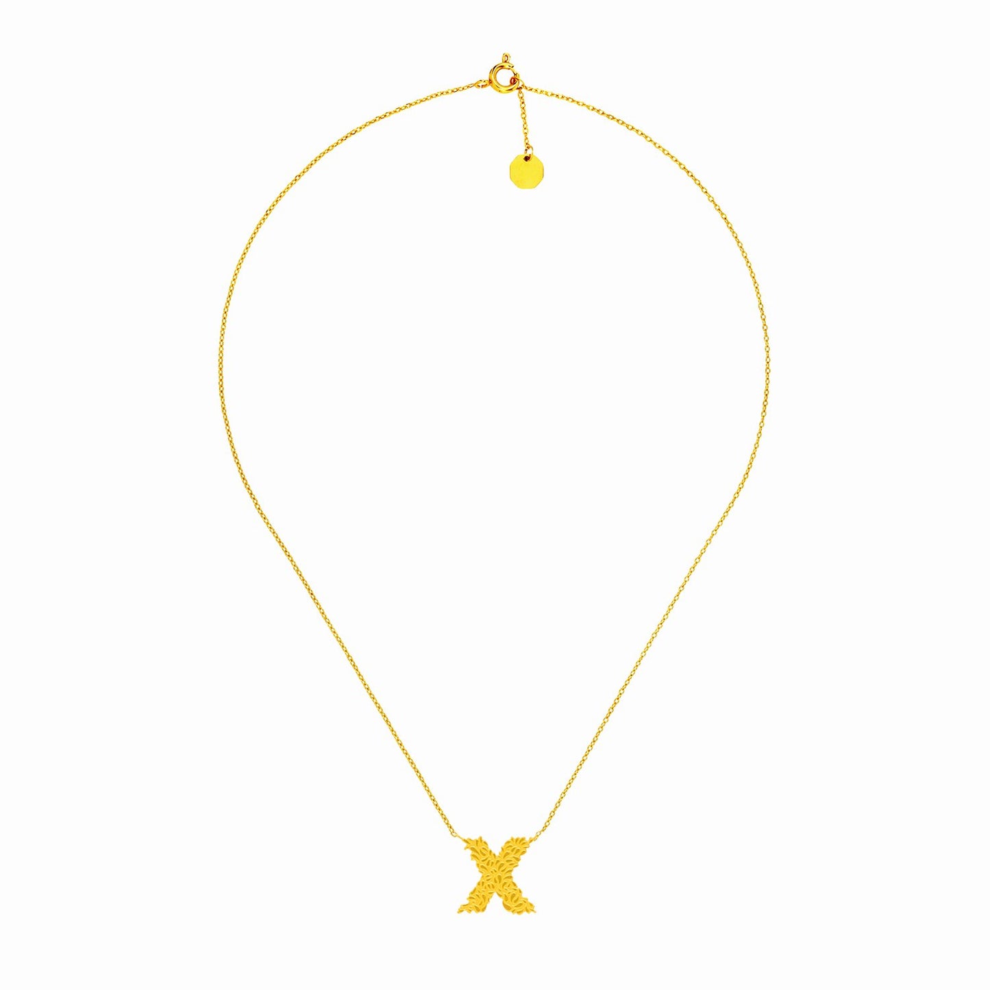 X Necklace Gold