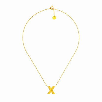 X Necklace Gold