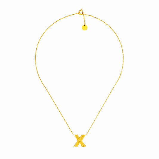 X Necklace Gold