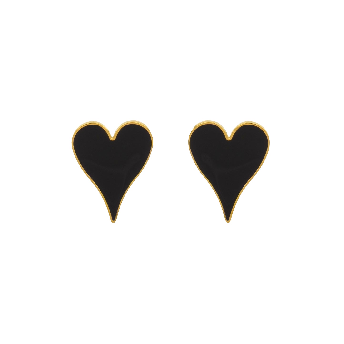 BLACK HEART EARRINGS Flor Amazona Colombia