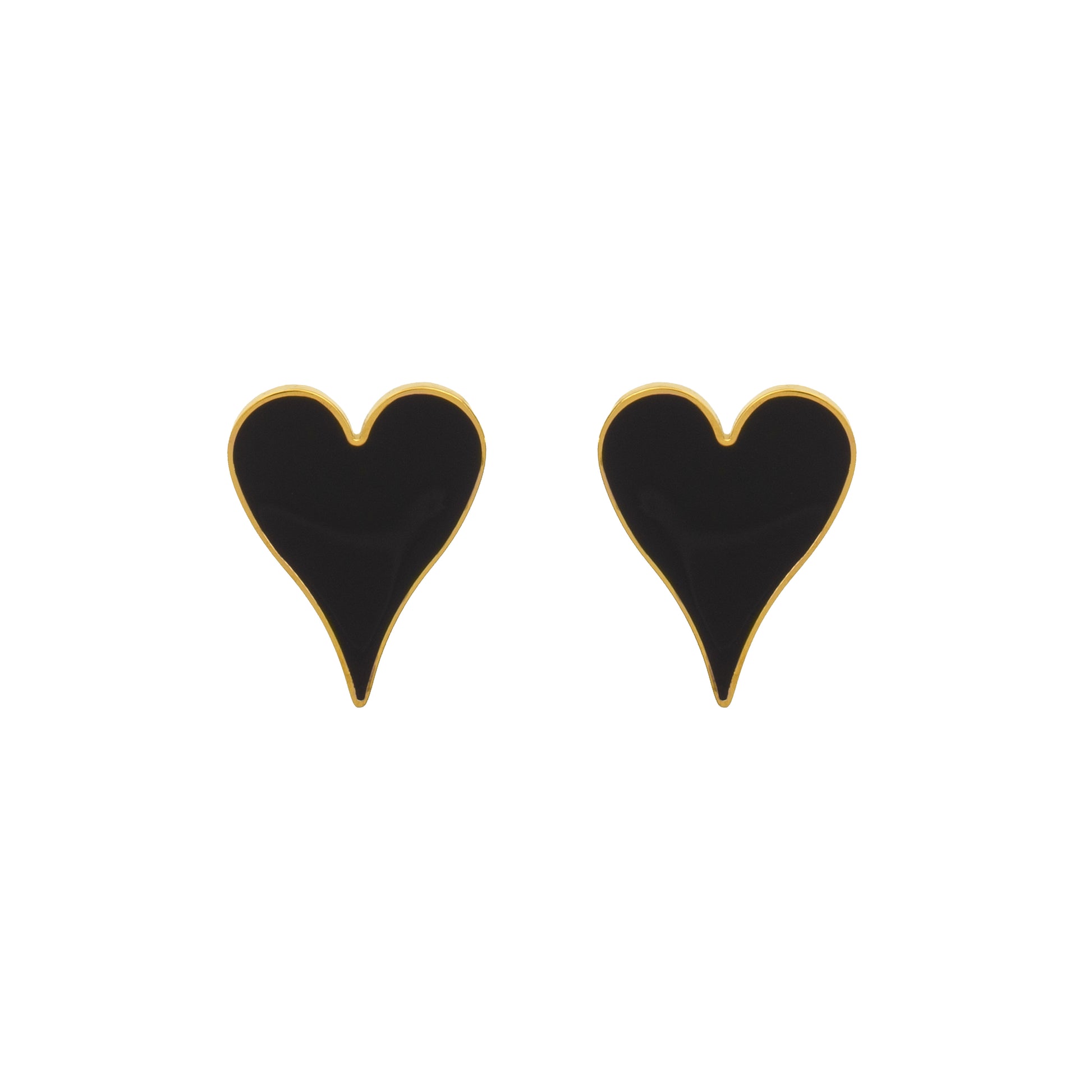 BLACK HEART EARRINGS Flor Amazona Colombia
