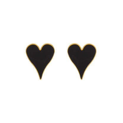 BLACK HEART EARRINGS Flor Amazona Colombia