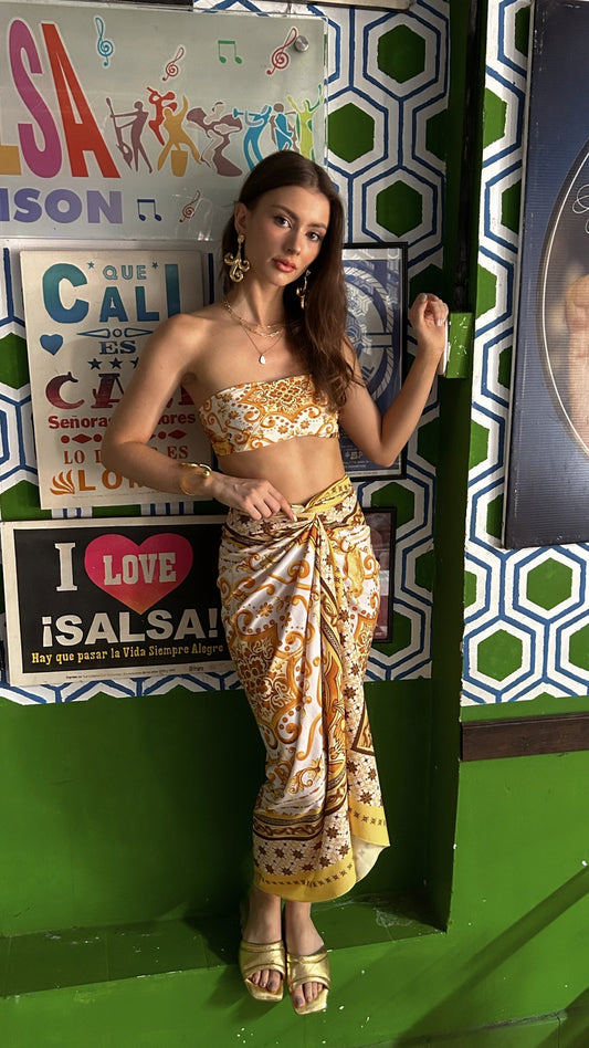 Azulejos Yellow Beach Wrap Flor Amazona Colombia