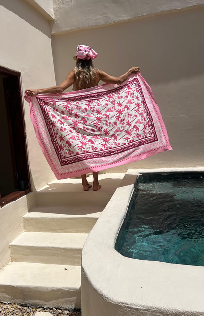 PANTHER PINK BEACH WRAP