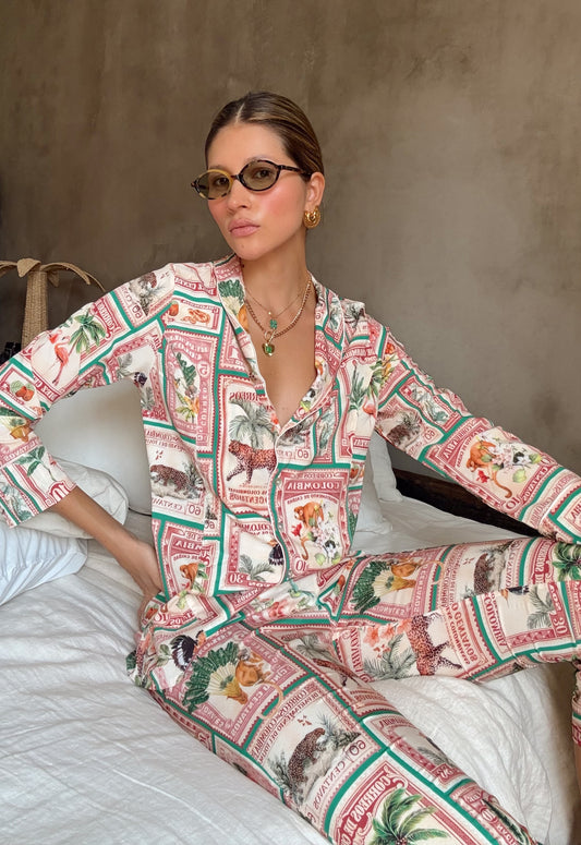 PJ PANTS STAMP GREEN Flor Amazona Colombia