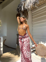 BURGUNDY AZULEJOS BEACH WRAP