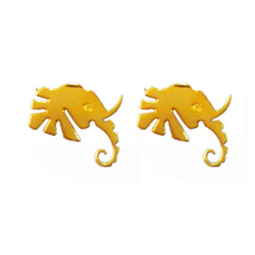 Elephant Head Gold Earrings