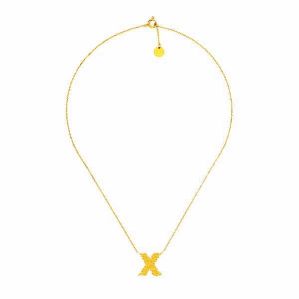 X Necklace Gold